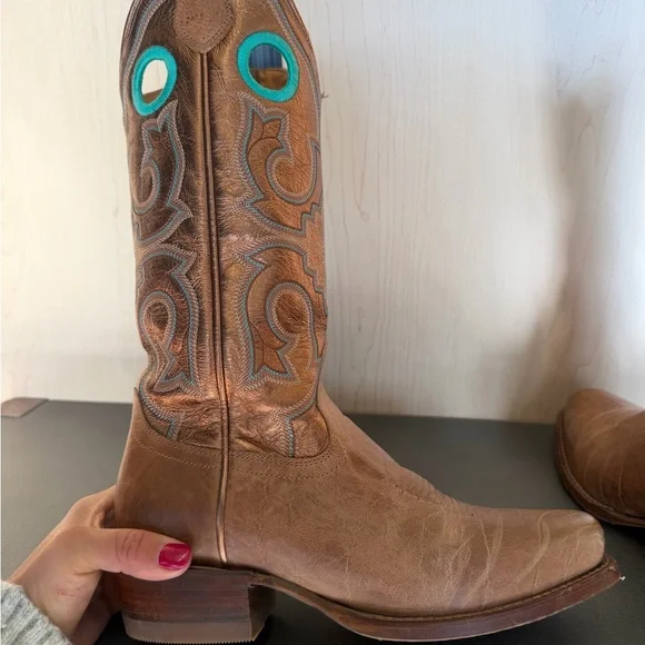 TECOVAS Brown Western Leather Boots size 7 - Picture 5 of 16